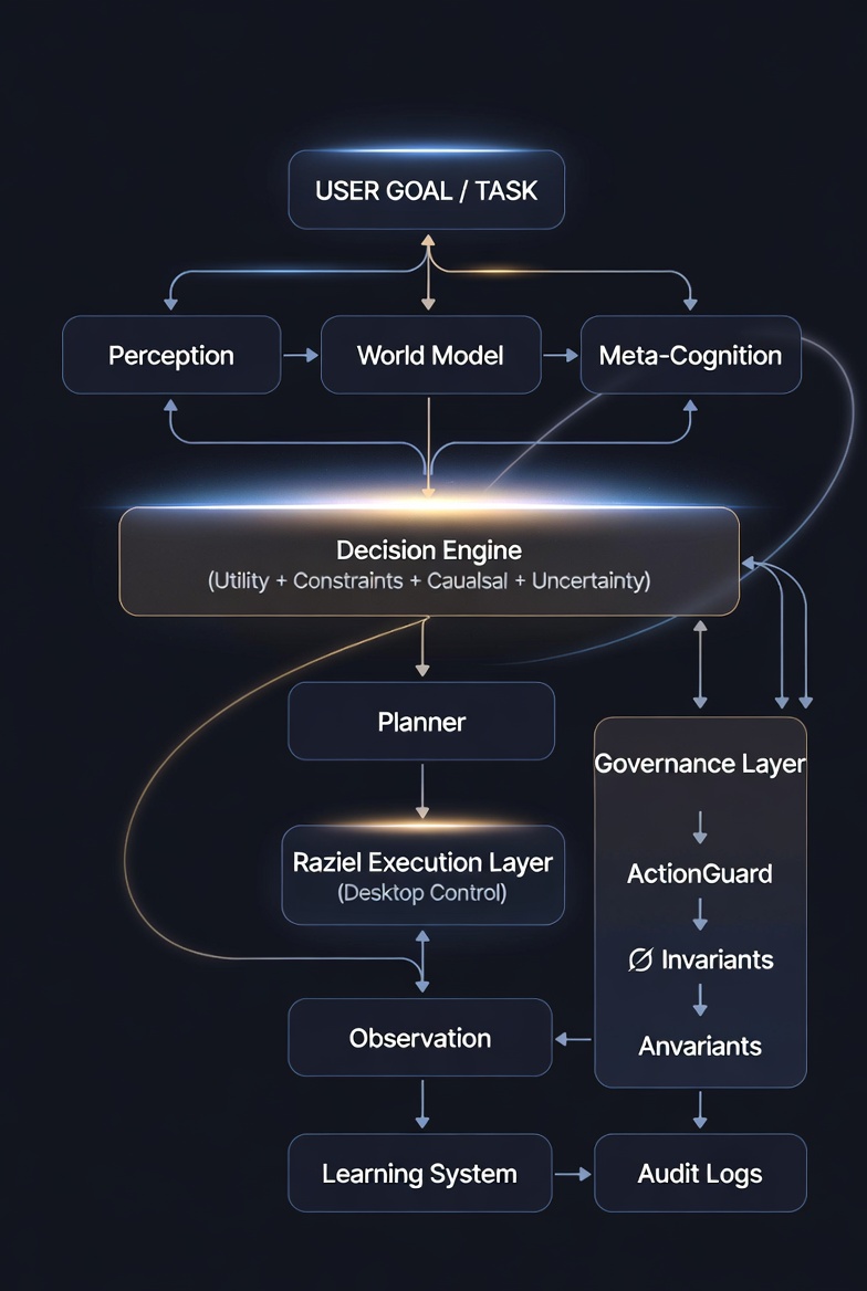 Closed-loop cognitive system architecture diagram